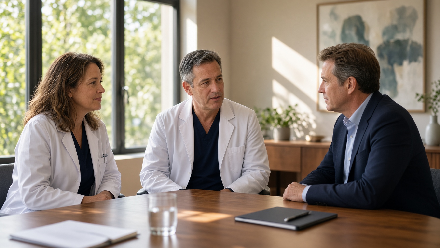 Physicians meeting an advisor